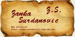Žanka Surdanović vizit kartica